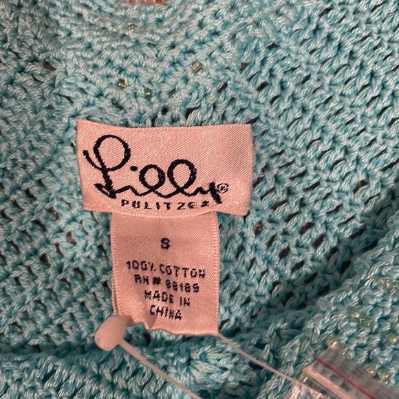 NWT Vintage Lilly Pulitzer Sweater Top in Wave Blue, Sz. S - Picture 7 of 8